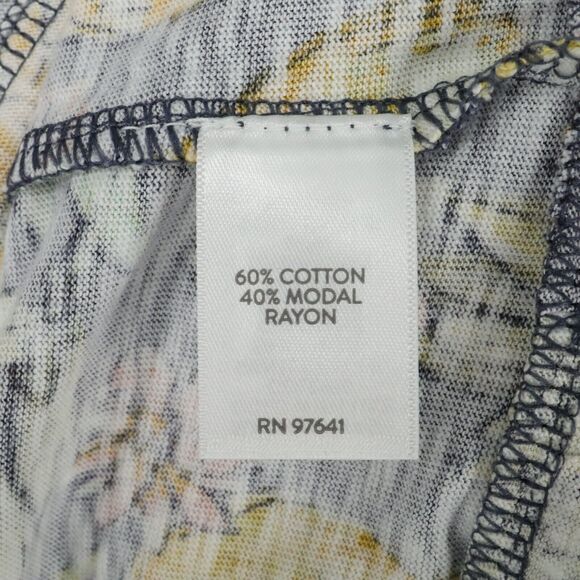 J Jill Dress Womens Small Green Pink Floral Stretch Knit Flounced Hem Pullover - Picture 11 of 13